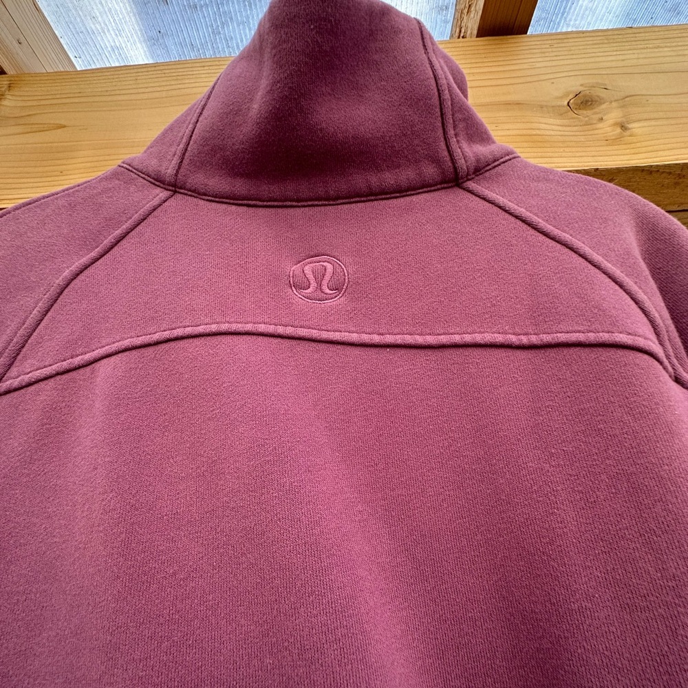 Lululemon Vintage Plum Cropped 1/2 Zip Funnel Neck Pullover Sweatshirt M/L - Picture 8 of 16